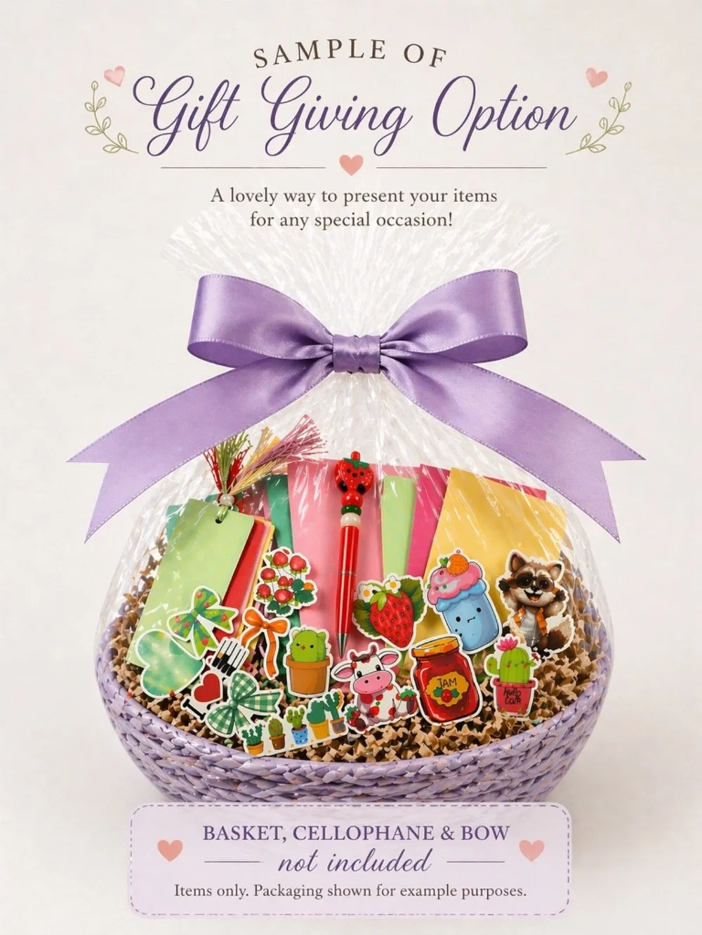 Cute Strawberry Stationery Gift Bundle – Pen, Cards, Bookmarks & Stickers